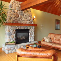 Great American Stone on Fireplace in Cabin